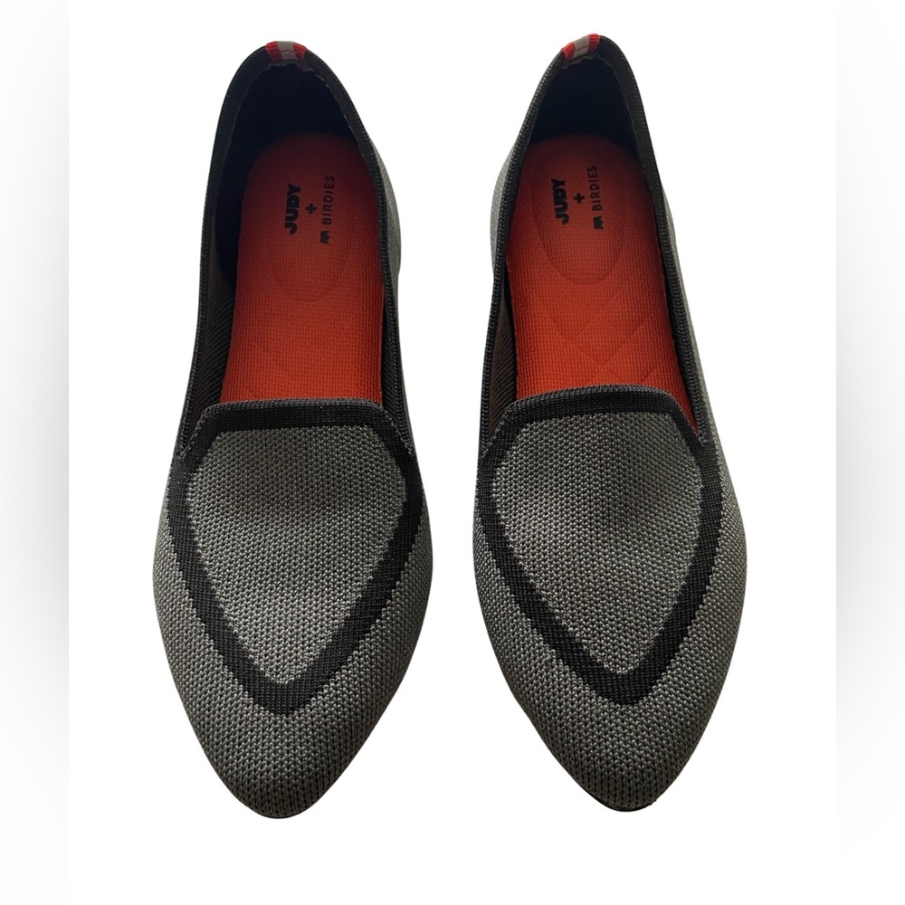 Judy+Birdies The Blackbird Heather gray black washable loafers.